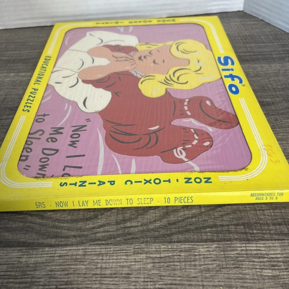 Vtg‎ Sifo 5R5 Now I Lay Me Down To Sleep 10 Pc Tray Board Puzzle Non-Toxic New